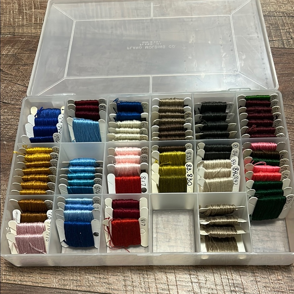 Multi-Color Thread Organizer Box with Threads